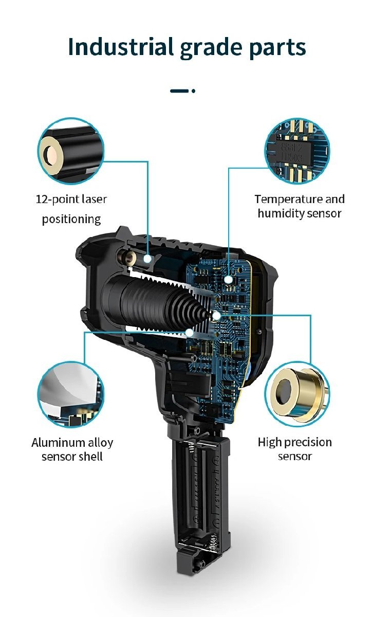 no2 MESTEK 赤外線 温度計 -50~400℃ カラー液晶 非接触 温度計 デジタル LCD 産業用屋外_画像6