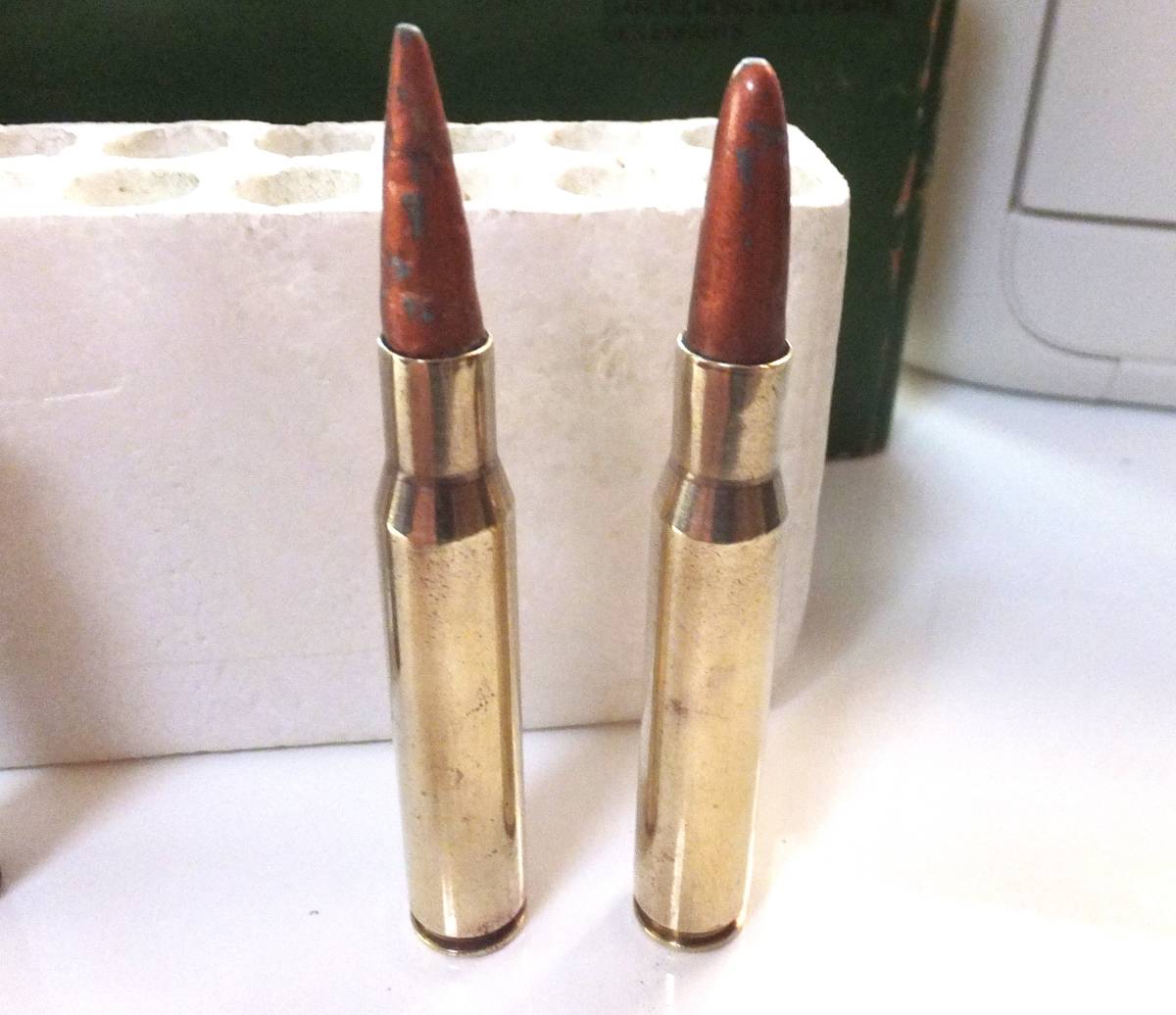 金属製 ダミーカート　30-06　Springfield　Remington　ライフル弾　安全処理済み　リロード不可　ケース付き　使用済み薬莢_画像4
