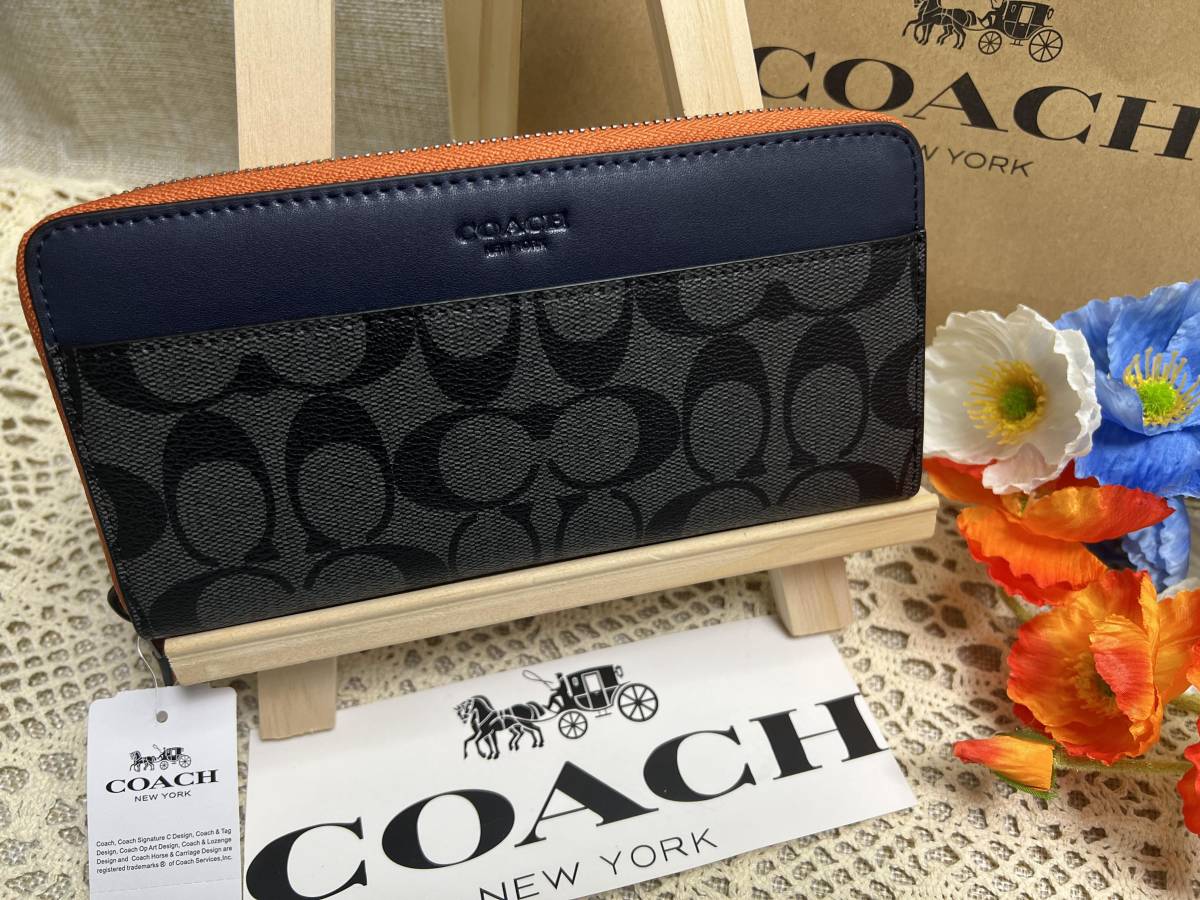 コーチ COACH 長財布 財布 シグネチャー ラウンドジップ ラウンド