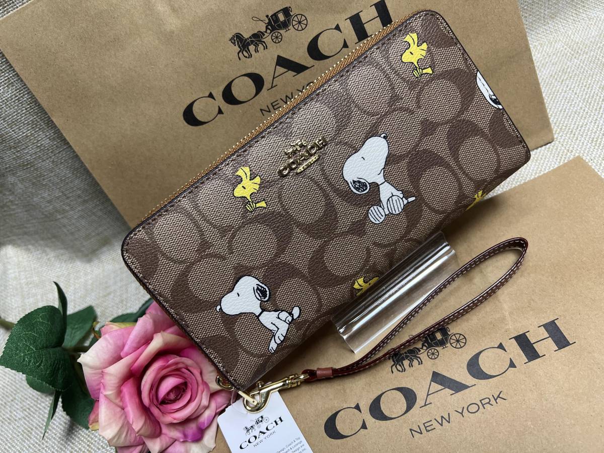 コーチ COACH 長財布 財布 シグネチャー ラウンドジップ スヌーピー COACH XPEANUTS スペシャル 財布 レディース プレゼント  新品 A147