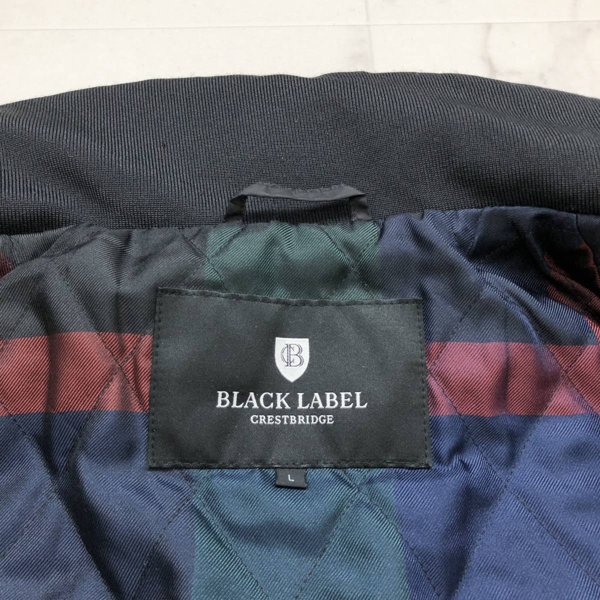 着回し抜群★ブラックレーベルクレストブリッジ【BLACK LABEL CRESTBRIDGE】ブルゾンジャケット メンズ L 秋冬春 バーバリー 中綿 C42_画像6