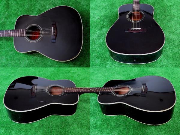 即決 YAMAHA FG-522SJ 表板トップ単板アコースティックギター 良好程度 ヤマハ赤ラベルフォークギター真黒ブラック 純正アコギ用ケース付属_画像5