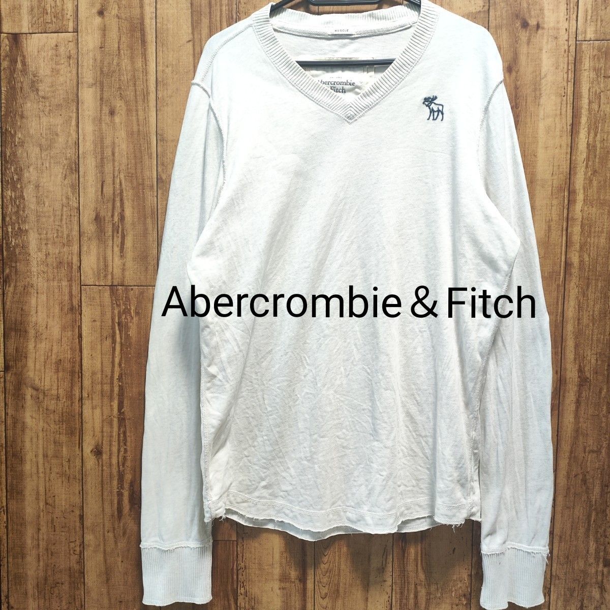 アバクロ Abercrombie＆Fitch 長袖Tシャツ ロンT ダメージ加工 トップス メンズ