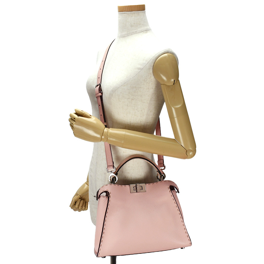  Fendi FENDIpi- Cub - Esse n Chaly selection rear 8BN302 2way shoulder handbag leather pink silver metal fittings used 