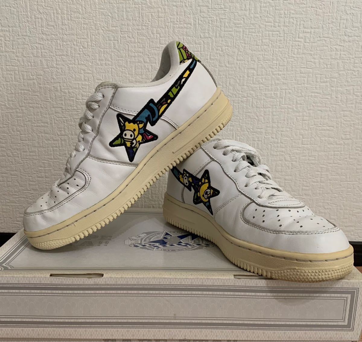 ★激レア★ APE bapesta ホワイト レザー マイロ 28cm スニーカー シャークパーカー kaws