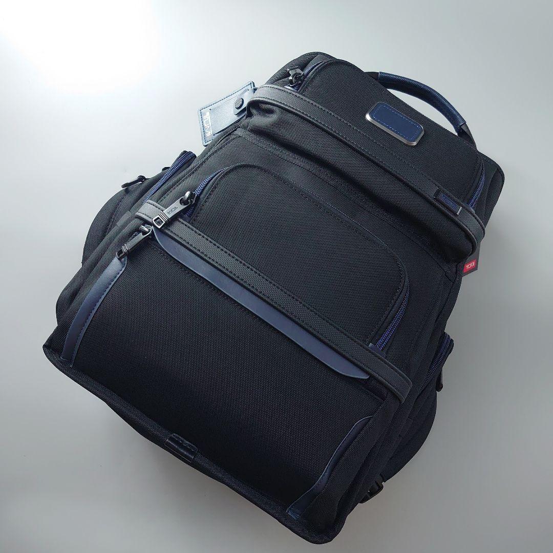 【定価9.6万】TUMI トゥミ ALPHA3 ブリーフ バックパック 2603578NVSN3E バリスティックナイロン ネイビー×ブラック 紺 リュック メンズ_画像2