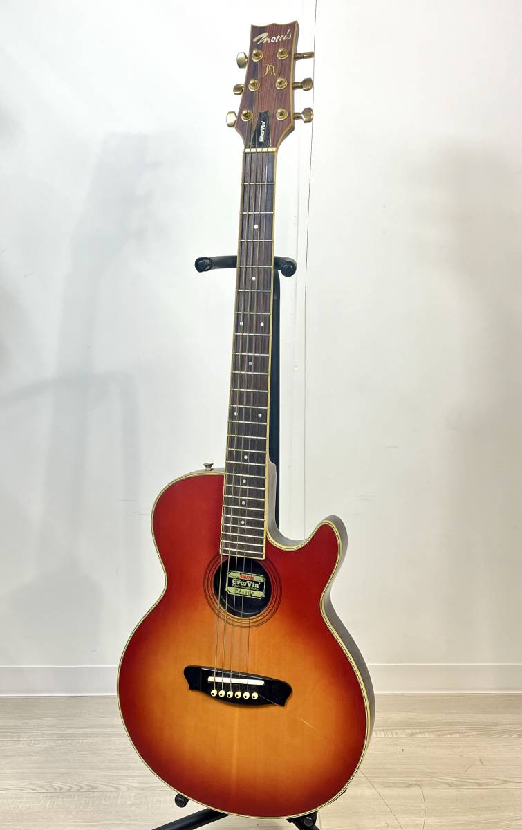 【レア】Morris Groovin モーリスギター エレクトリック・アコースティック・ギター PA-28F ストラップ ハードケース付属_画像1