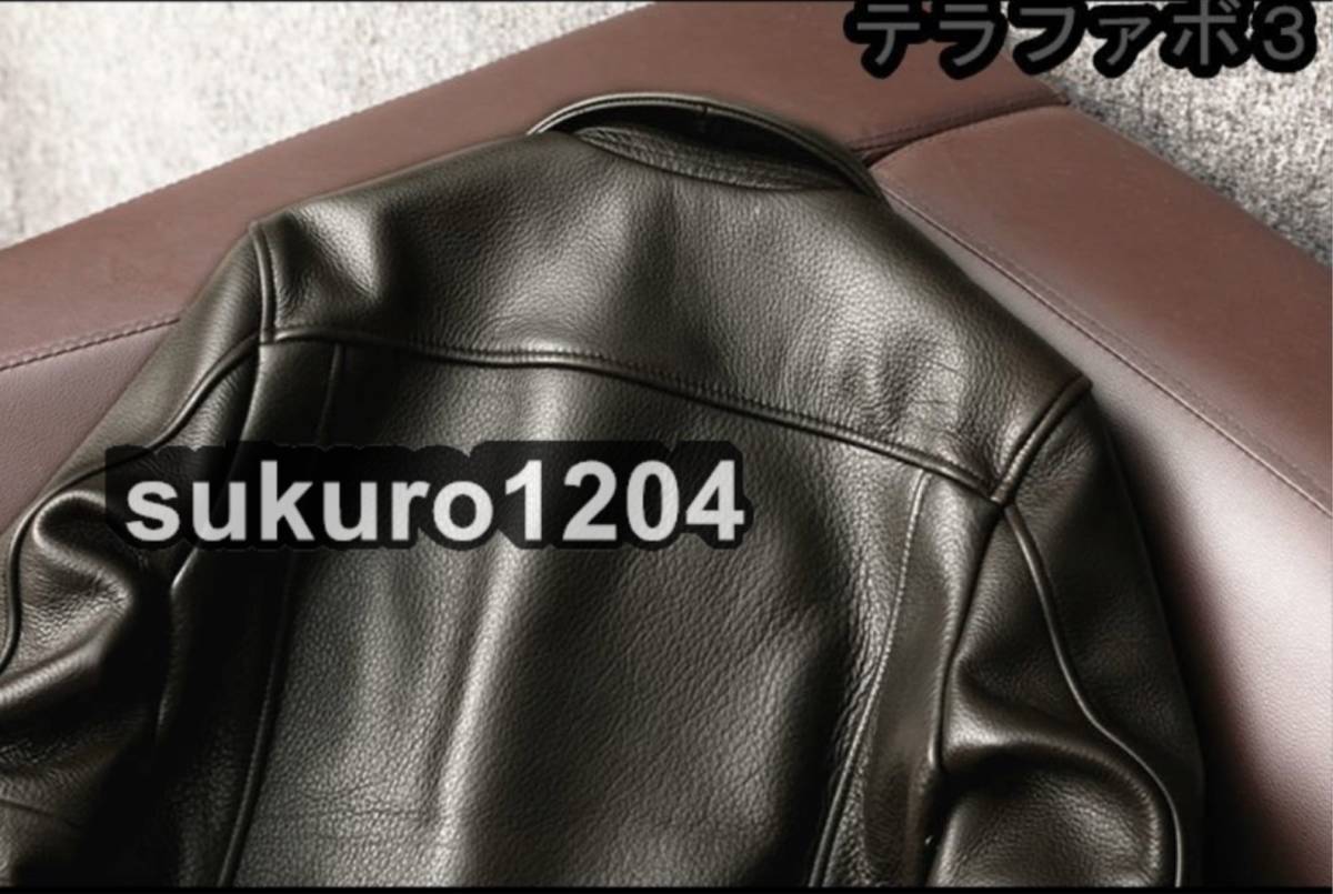 ライダース レザージャケット シープスキン 本革 バイクレザー メンズファッション 革ジャン S～4XL_画像2