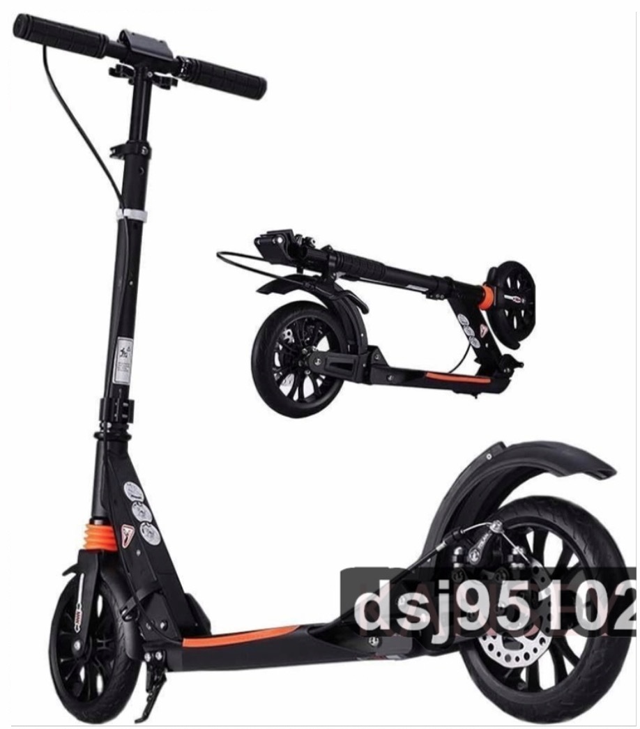  for adult scooter black adult scooter - disk brake, maximum 100kg, non electric folding type, adjustment possibility,