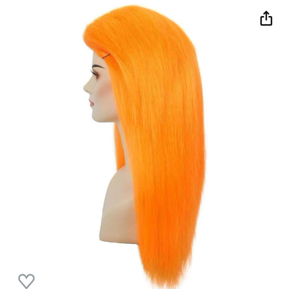 Wigs2you 仮装 ウィッグ　サイドパート ロングストレートオレンジ 