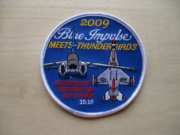 【送料無料】航空自衛隊2009年ブルーインパルス サンダーバーズ競演記念パッチ/Blue Impulse ThunderbirdsワッペンPATCH航空祭JASDF M27_画像1
