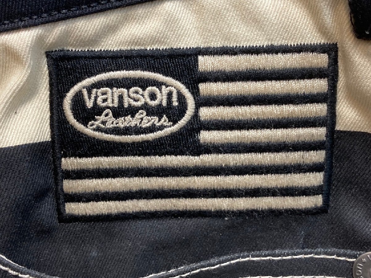 ◆VANSON Leathers バンソン プリズナーパンツ サイズ34 白黒 ボトムス 中古◆10887_画像9