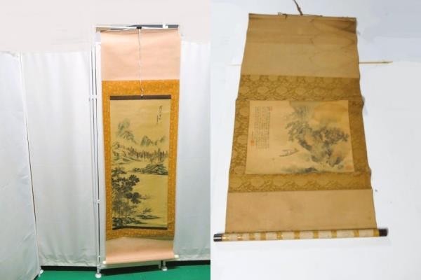 ha2342-5 144 赤壁の山水 他 掛け軸 風景画 美術品 古美術 2点 ジャンクあり まとめて_画像1