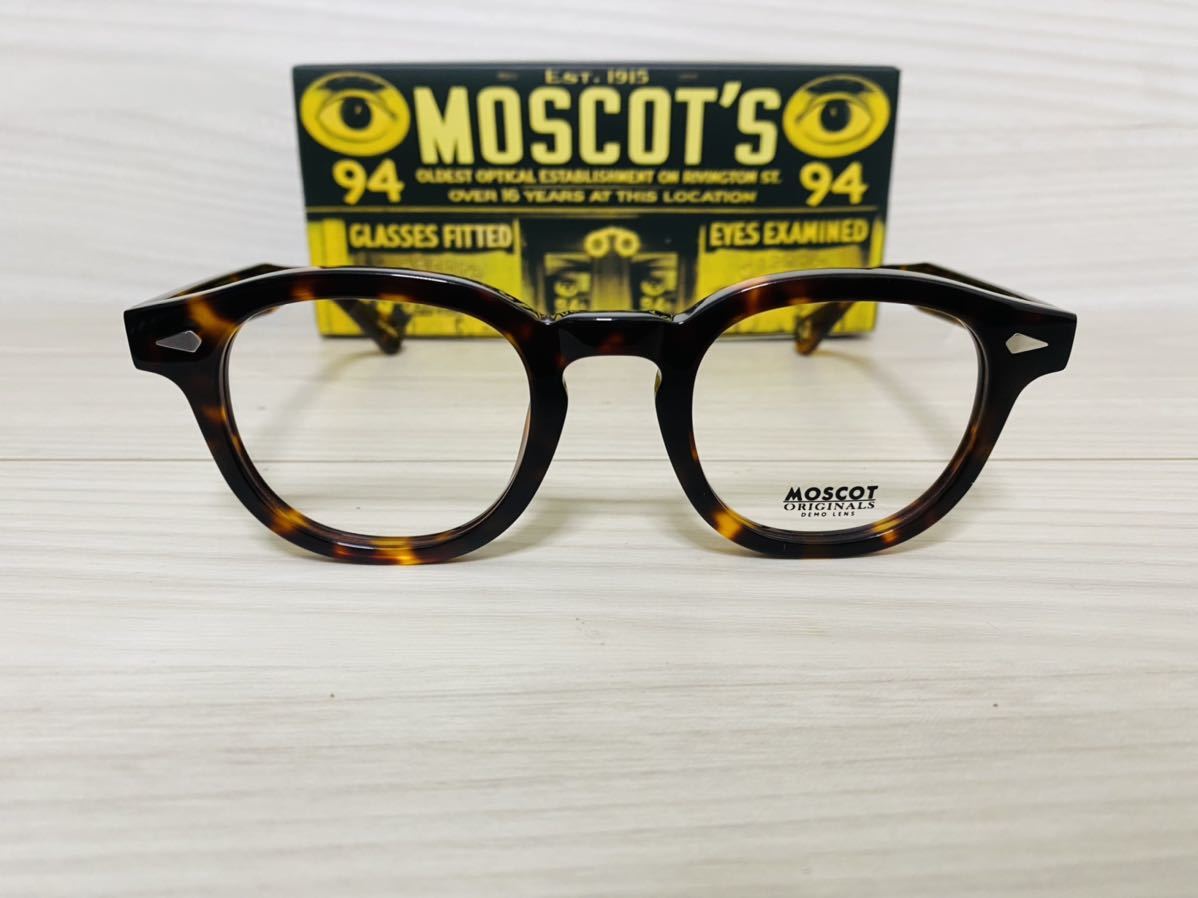 MOSCOT モスコット★レムトッシュ★LEMTOSH★人気 定番 鼈甲柄 セルフレーム 伊達眼鏡 サングラス 未使用 美品_画像1