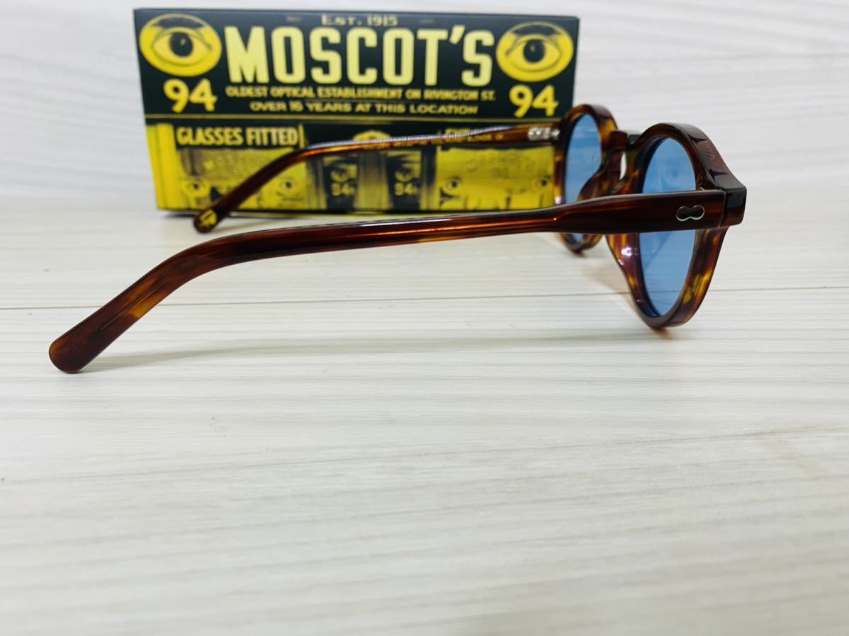 MOSCOT モスコット★サングラス★MILTZEN★伊達眼鏡 ウェリントン ブロンド 鼈甲柄 セルフレーム カラーレンズ 未使用 美品★_画像4