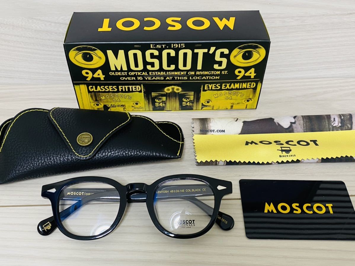 MOSCOT モスコット★レムトッシュ★メガネフレーム★LEMTOSH★伊達眼鏡 黒縁 ブラック ボストン★未使用 美品_画像9