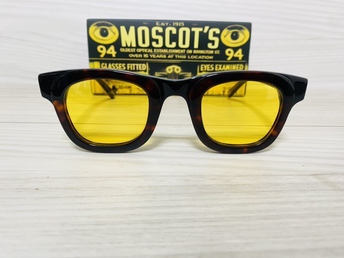 MOSCOT モスコット★サングラス★FRITZ★鼈甲柄 ブラック 伊達眼鏡 ウェリントン カラーレンズ★未使用 美品_画像1