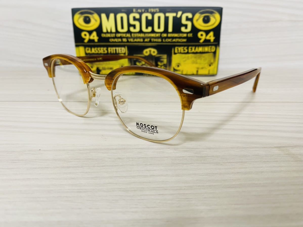 MOSCOT モスコット★メガネフレーム★YUKEL★伊達眼鏡 ウェリントン サーモント ブロンド 人気★未使用 美品_画像2