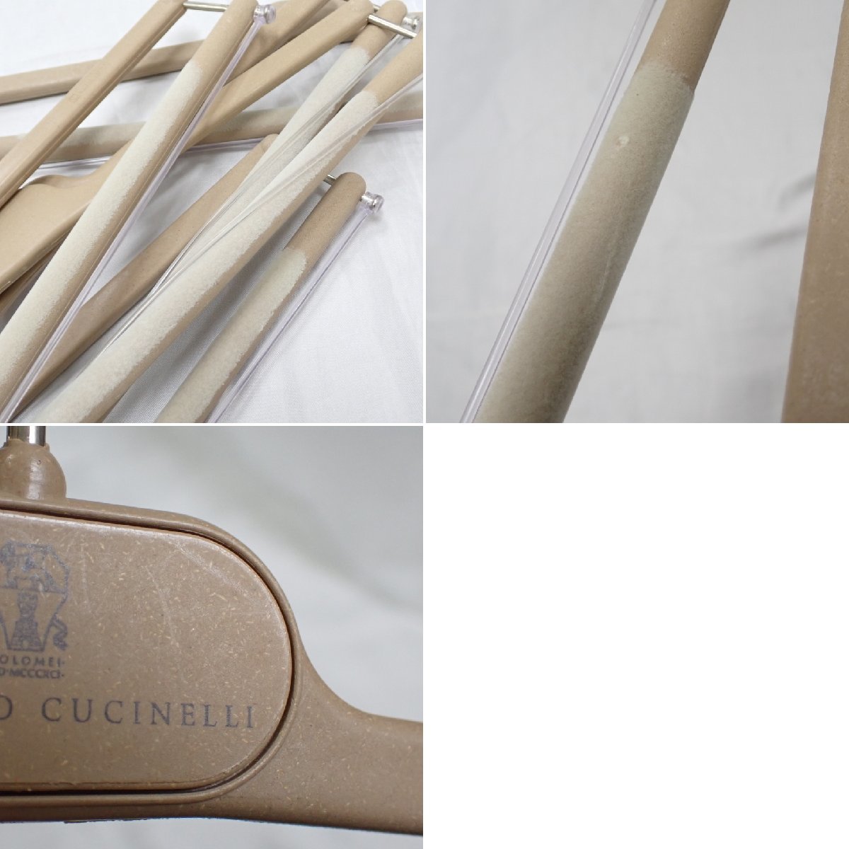 □Brunello Cucinelli/ブルネロクチネリ ハンガー 5本セット/ベージュ系/ロゴ/まとめ&1746900033_画像6