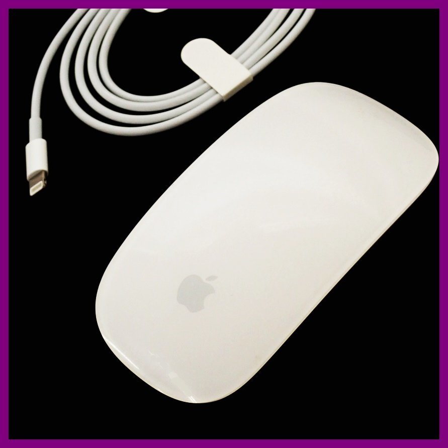★Apple/アップル Magic Mouse ワイヤレスマウス A1296 3vdc/ホワイト/Bluetooth/動作品&1864400033_画像1