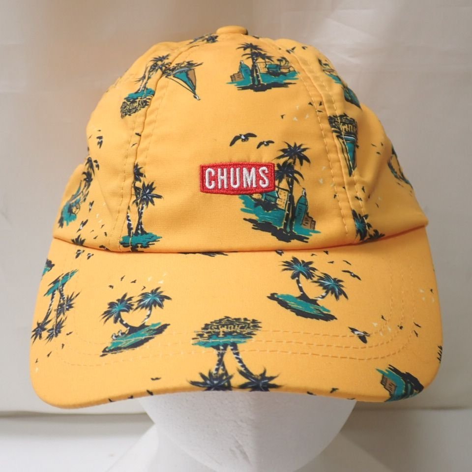 ★CHUMS/チャムス キャップ Free 60cm/頭周り約54～63cm/イエロー/ヤシの木柄/帽子&1895700318_画像2