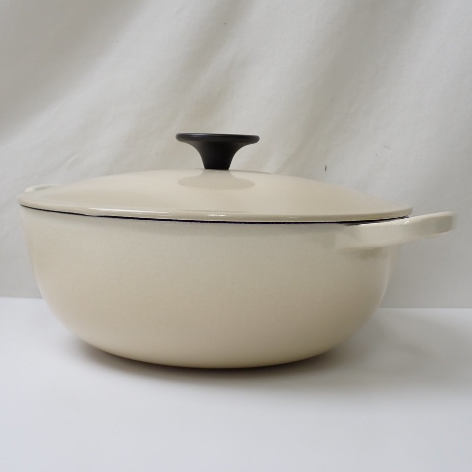 ★未使用 Le Creuset/ルクルーゼ マルミット/ホーロー両手鍋 24cm/メレンゲ/調理器具&1236500120_画像2