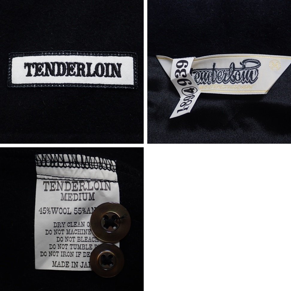 ★美品 TENDERLOIN/テンダーロイン 半袖 オープンカラーシャツ メンズM/ブラック/ウール混アンゴラ/開襟&1780802980_画像4