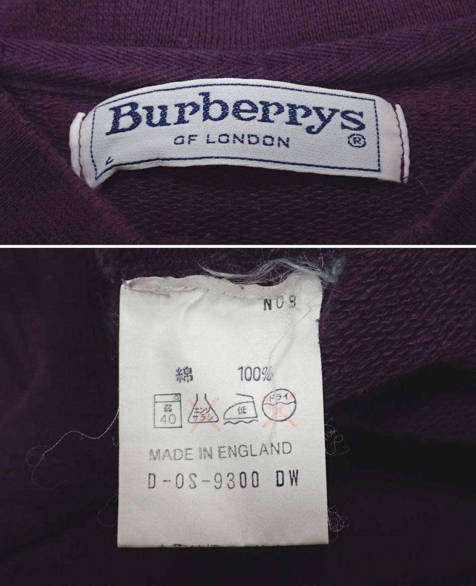 ★Burberry's/バーバリーズ スウェットトレーナー メンズL/パープル/ロゴ刺繍/コットン100%&1577906171_画像3