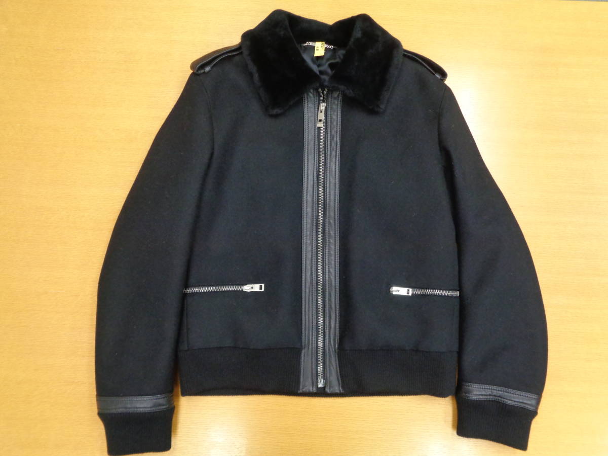 希少！！ エディスリマン期 Dior Homme メルトン・ファー付き・G-1型ブルゾン Color: BLACK Size: 50 _画像1