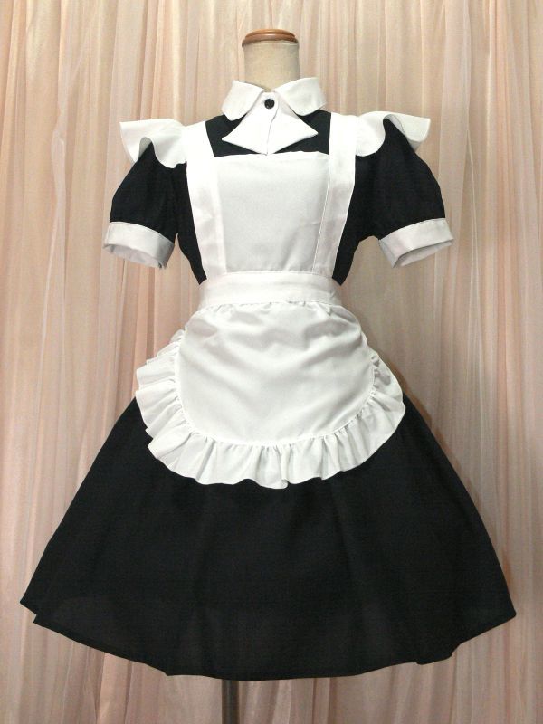 12-25☆PARTY DOLL*ブラック＆ホワイト*定番デザインのメイド服/W43.B48☆_画像1