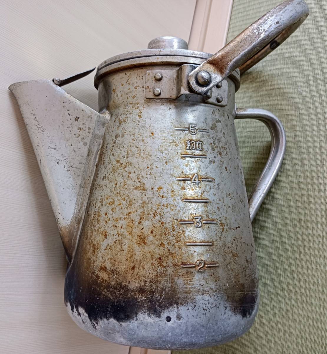 希少品【学校給食用 6.A ケトル型 アルミ製ミルク缶】ミルク 希少品【学校給食用 6.A ケトル型 アルミ製ミルク缶】ミルク