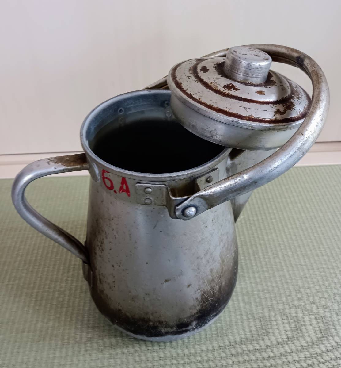 希少品【学校給食用 6.A ケトル型 アルミ製ミルク缶】ミルク 希少品【学校給食用 6.A ケトル型 アルミ製ミルク缶】ミルク
