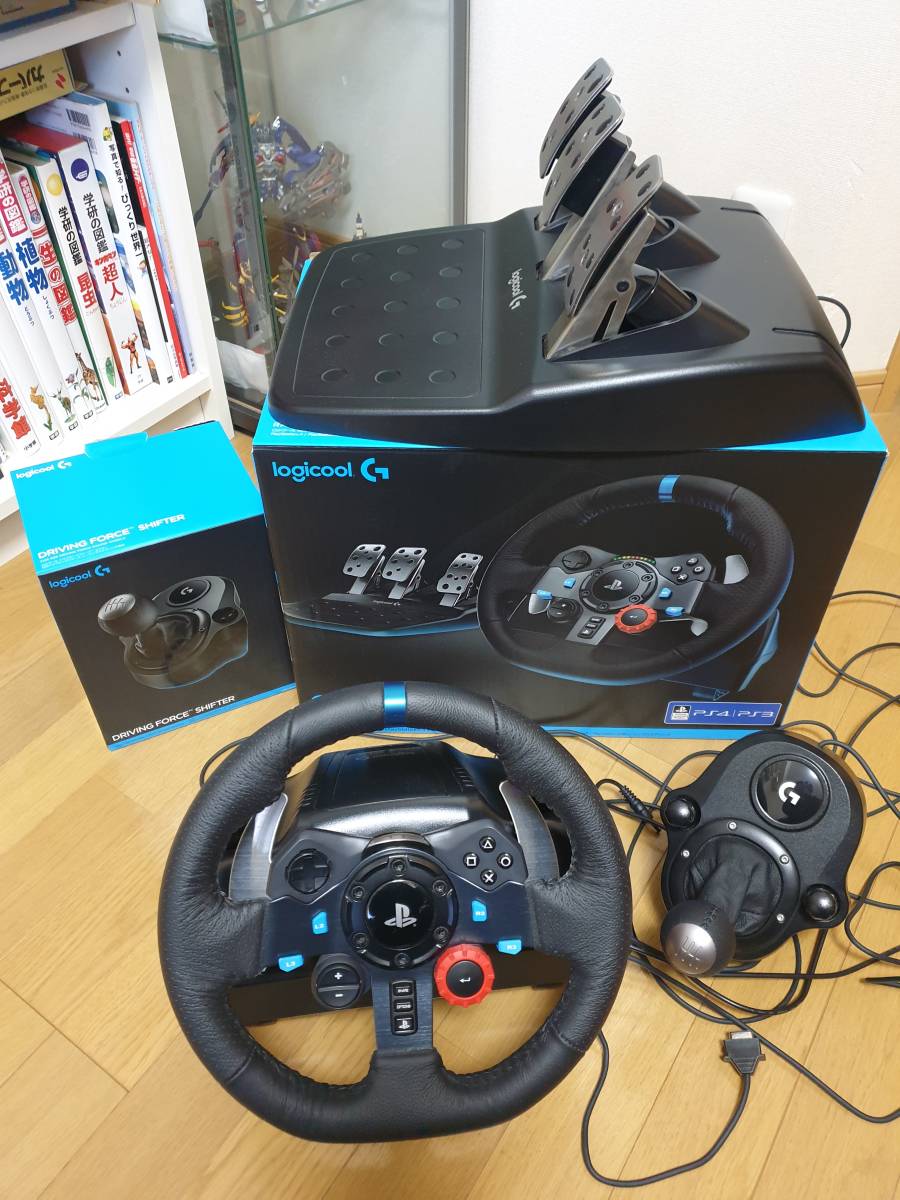 美品 Logicool ロジクール DRIVING FORCE ドライビングフォース G29 ハンドルコントローラ シフター セット 動作確認済 送料無料_画像2