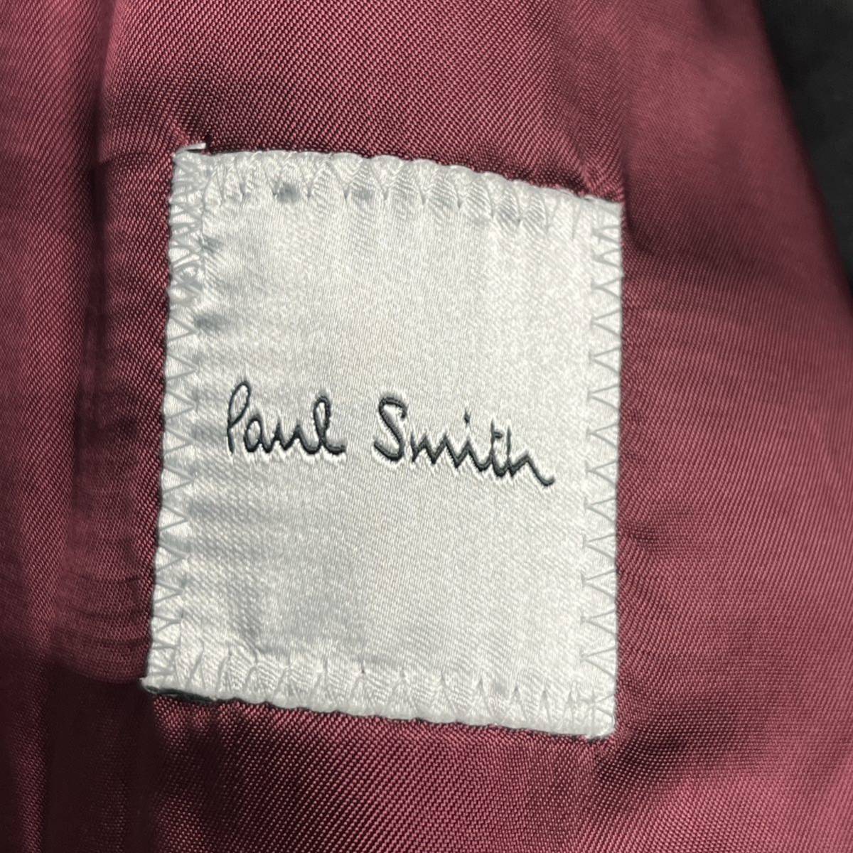 極上カシミヤ100% ●Paul Smith ポールスミス ●現行ボックスタグ 滑らか肌触り シングル チェスターコート 裏地ボルドー アウター L2_画像5