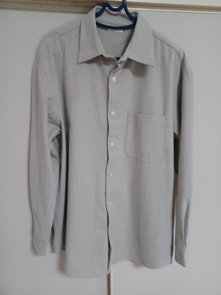 GU 美品 ブラッシュドオーバーサイズシャツ(長袖) ベージュ M_画像1