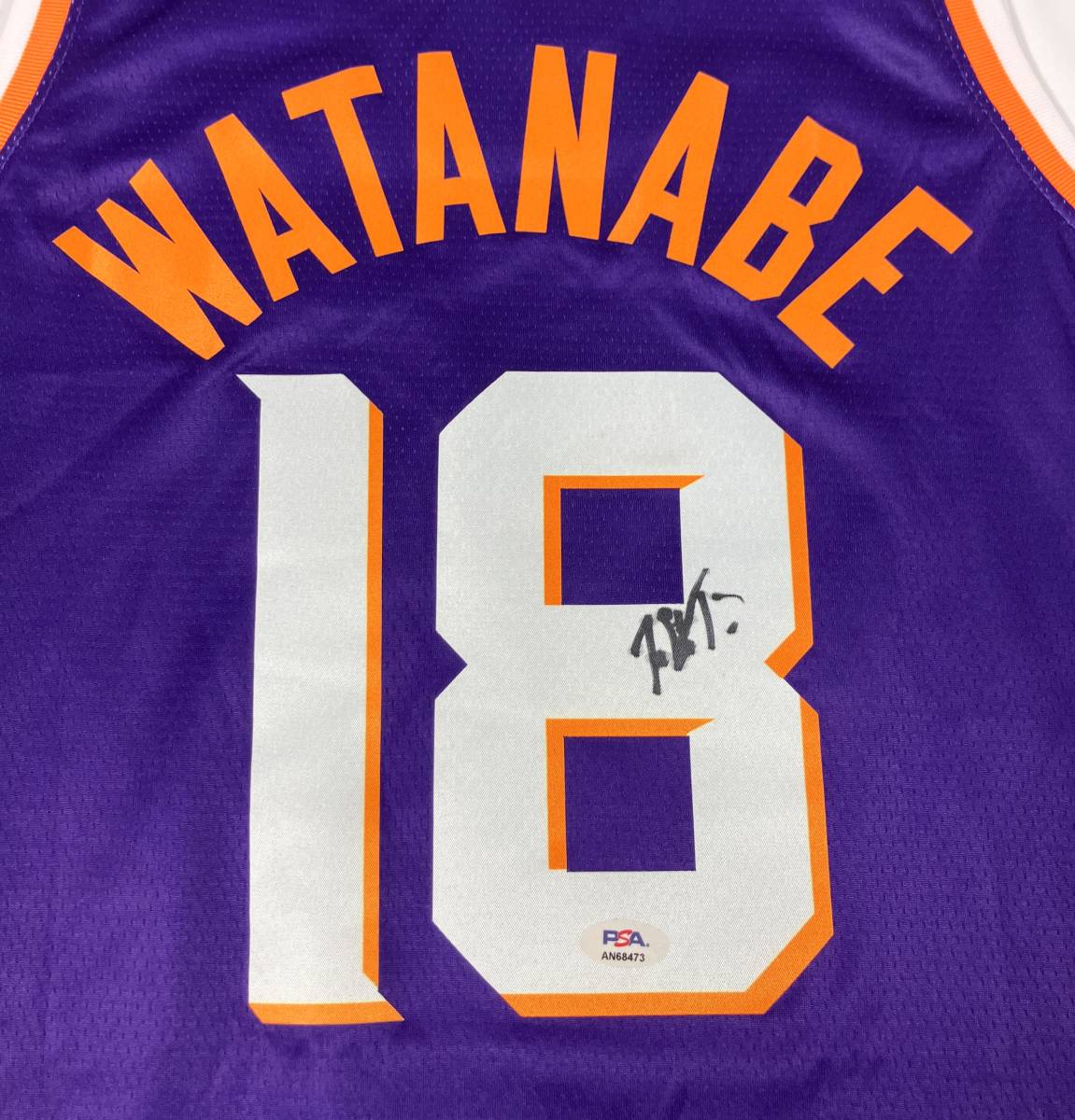  rare Yuta Watanabe Watanabe male futoshi Chinese character autographed uniform sun zPSA expert evidence SWINGMAN