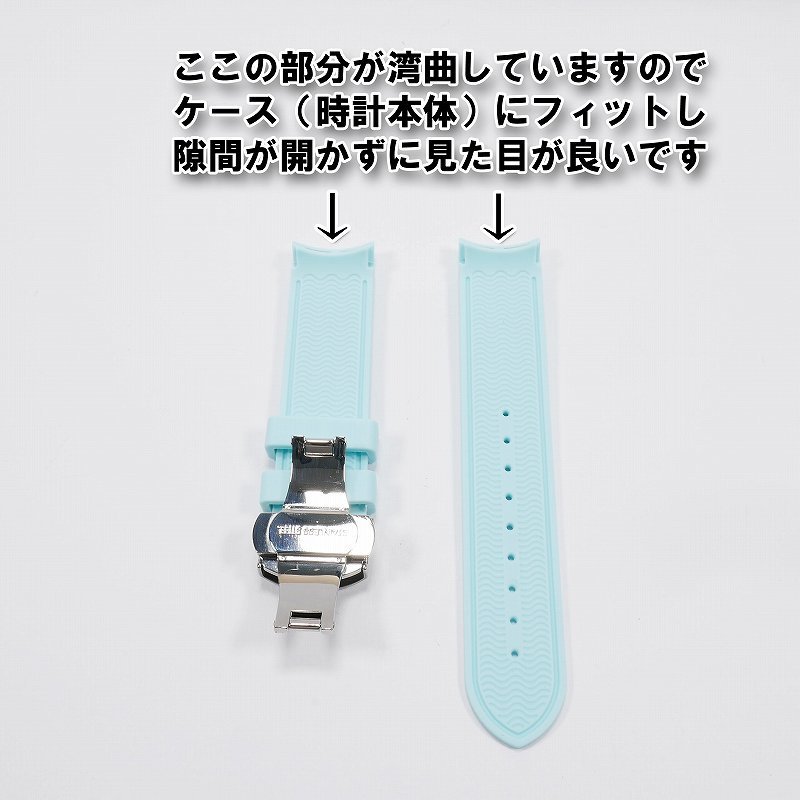 Swatch×OMEGA スウォッチ×オメガ 専用ラバーベルト Ｄバックル付き Uranus（ライトブルー）_画像3