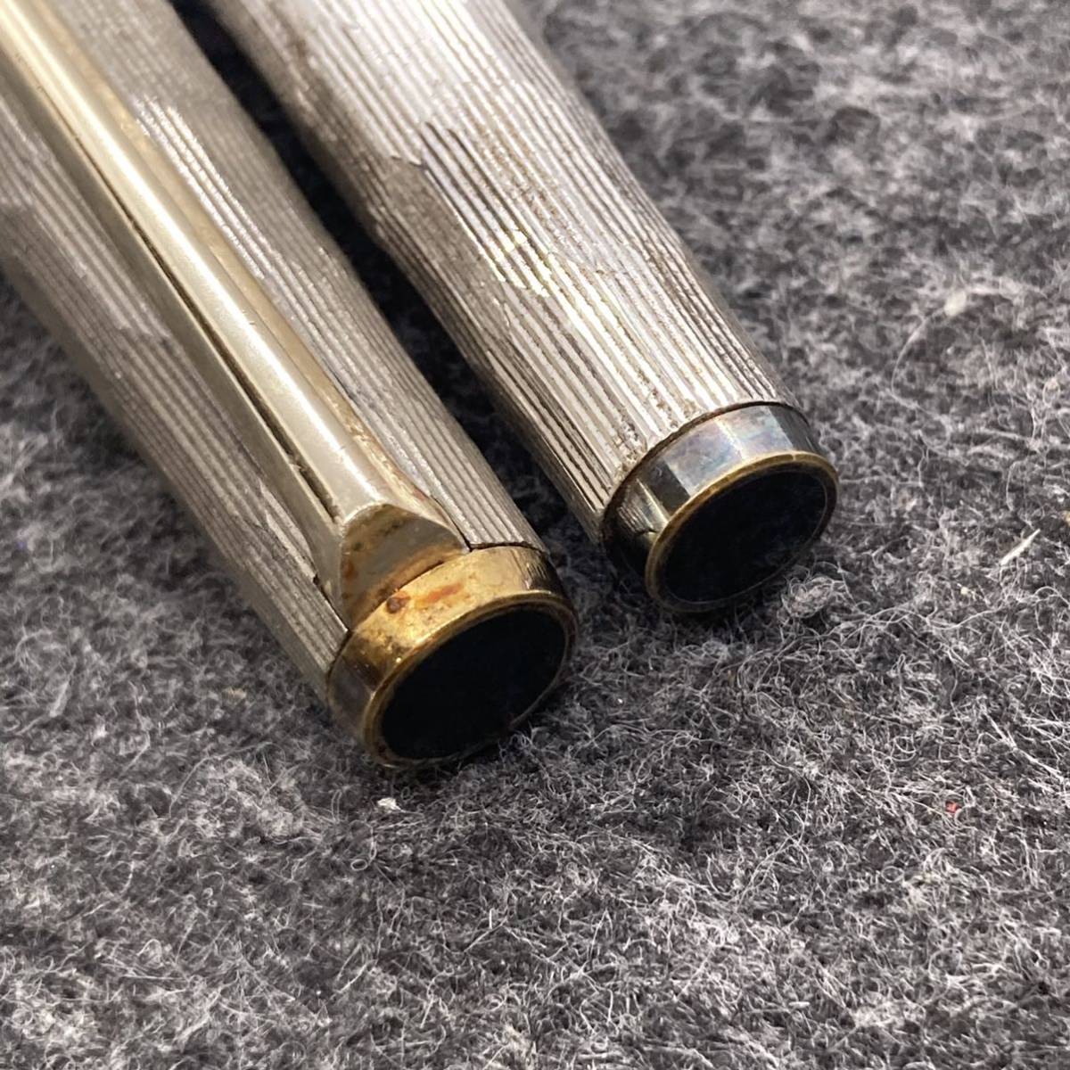 PE1160□PILOT パイロット 万年筆 シルバーカラー ペン先 18k 750 F H176 筆記未確認 70年代 レトロ オールド_画像2