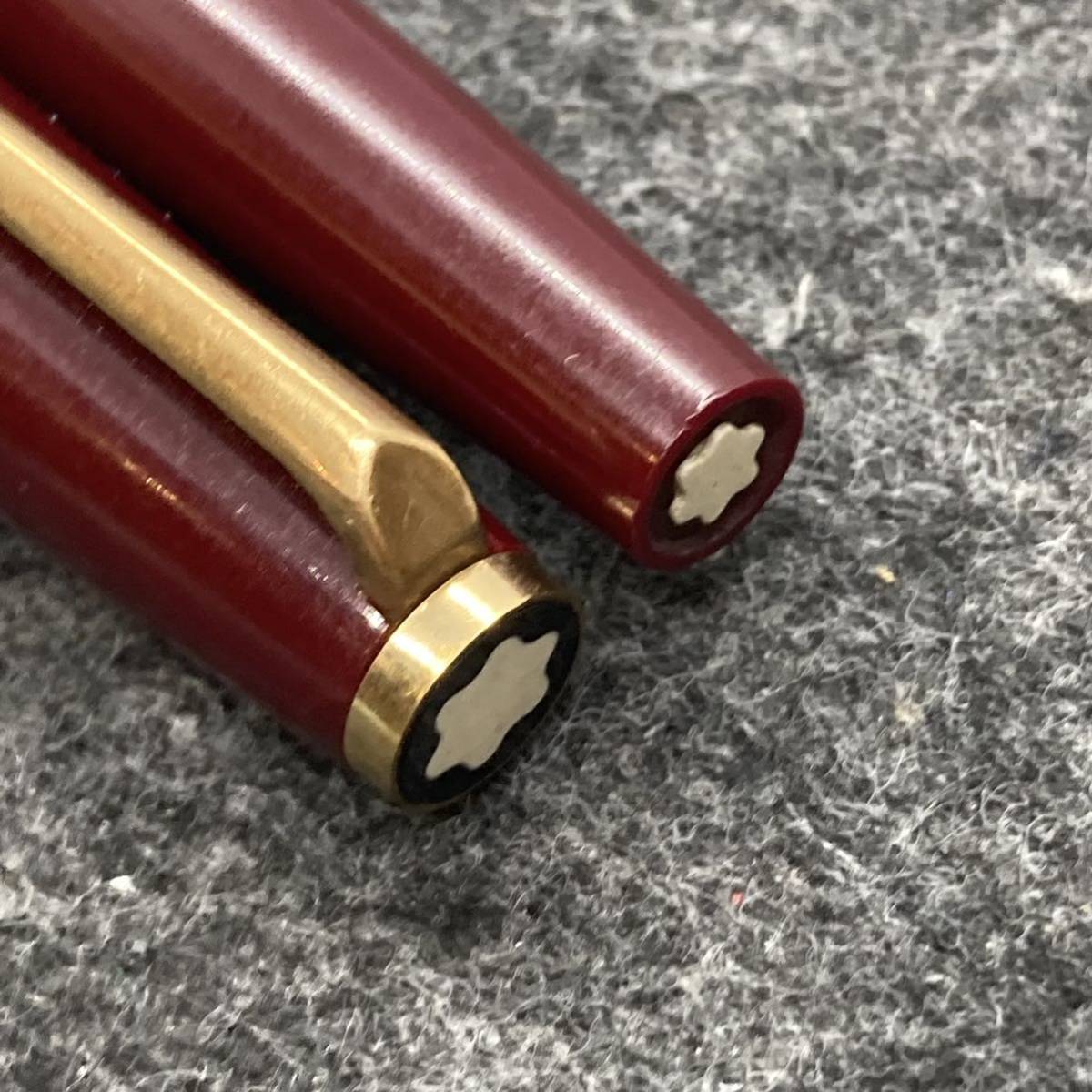 PE1270□MONTBLANC モンブラン 万年筆 ボルドー ワインレッド 筆記未確認 レトロ オールド_画像2