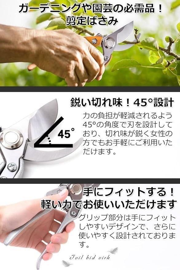 剪定ばさみ 剪定ハサミ 剪定 鋏 強力 枝切り 園芸 ガーデニング ガーデン 庭 庭仕事 枝切りバサミ ステンレス製 はさみ