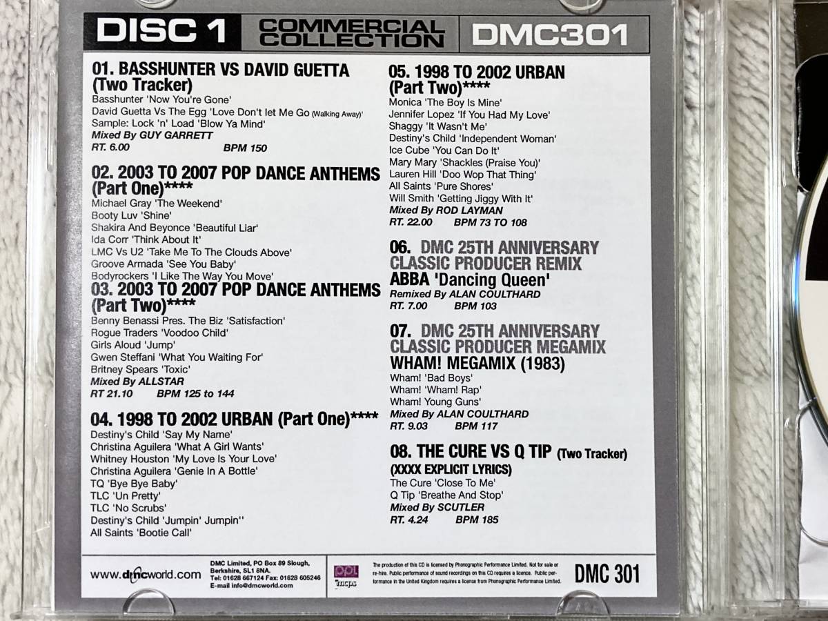 【DMC】Various / Commercial Collection 301 （2008、２CDr、Wham! Megamix 1983、ABBA/Dancing Queen、25th Anniversary Non Stop Mix）_画像2