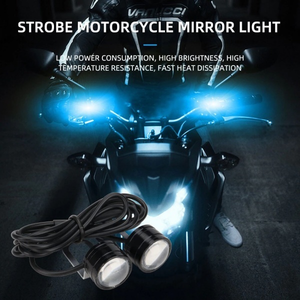 LED ストロボ ヘッドライト 2球セット ×2 フラッシュ フォグランプ ホワイト 白 蛍ランプ バイク オートバイ スクーター 汎用_画像7