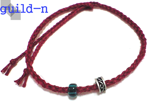 guild-n* red * middle small *hemp flax anklet for foot mi sun ga* men's lady's both for * size order possible 