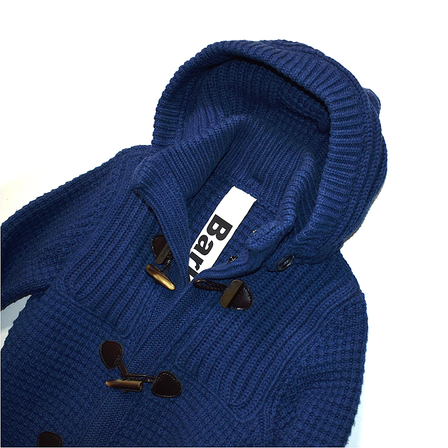 [定価8万] バーク BARK ニット ダッフルコート メンズ LEON掲載 ブルー 青 イタリア製
