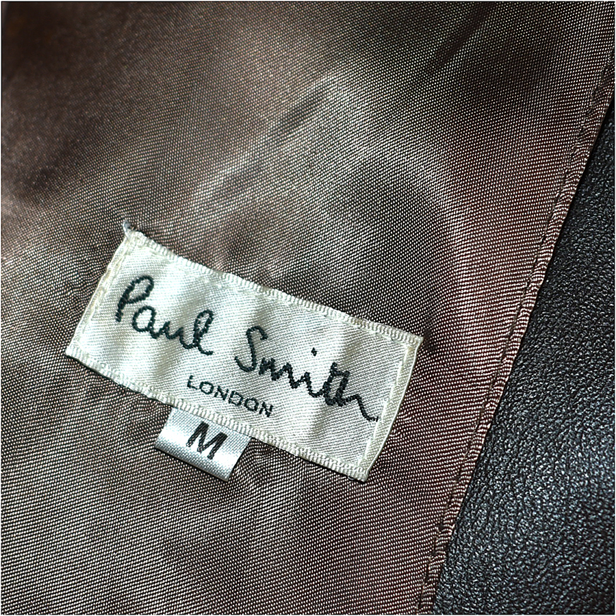 [定価９万] ポールスミス PAUL SMITH 羊革 ラムレザー シングル ライダースジャケット メンズM 茶 ブラウン 革ジャン london  ロンドン