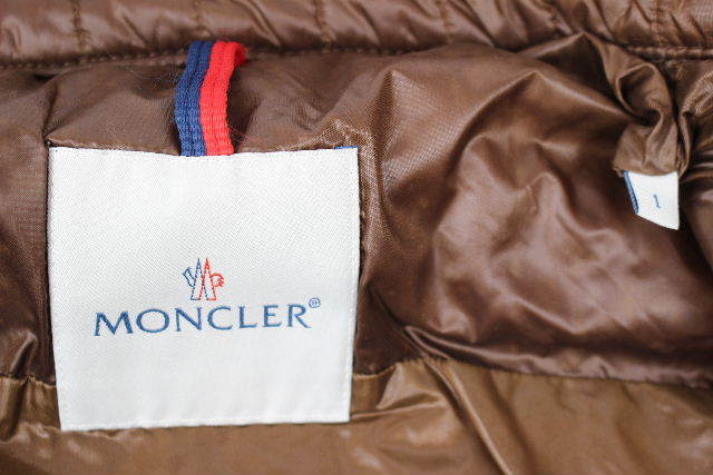 306 モンクレール MONCLER ワッペン ライダース ダウンジャケット ブラウン ARISTIDE １/M　メンズ ダウン I1216_画像7