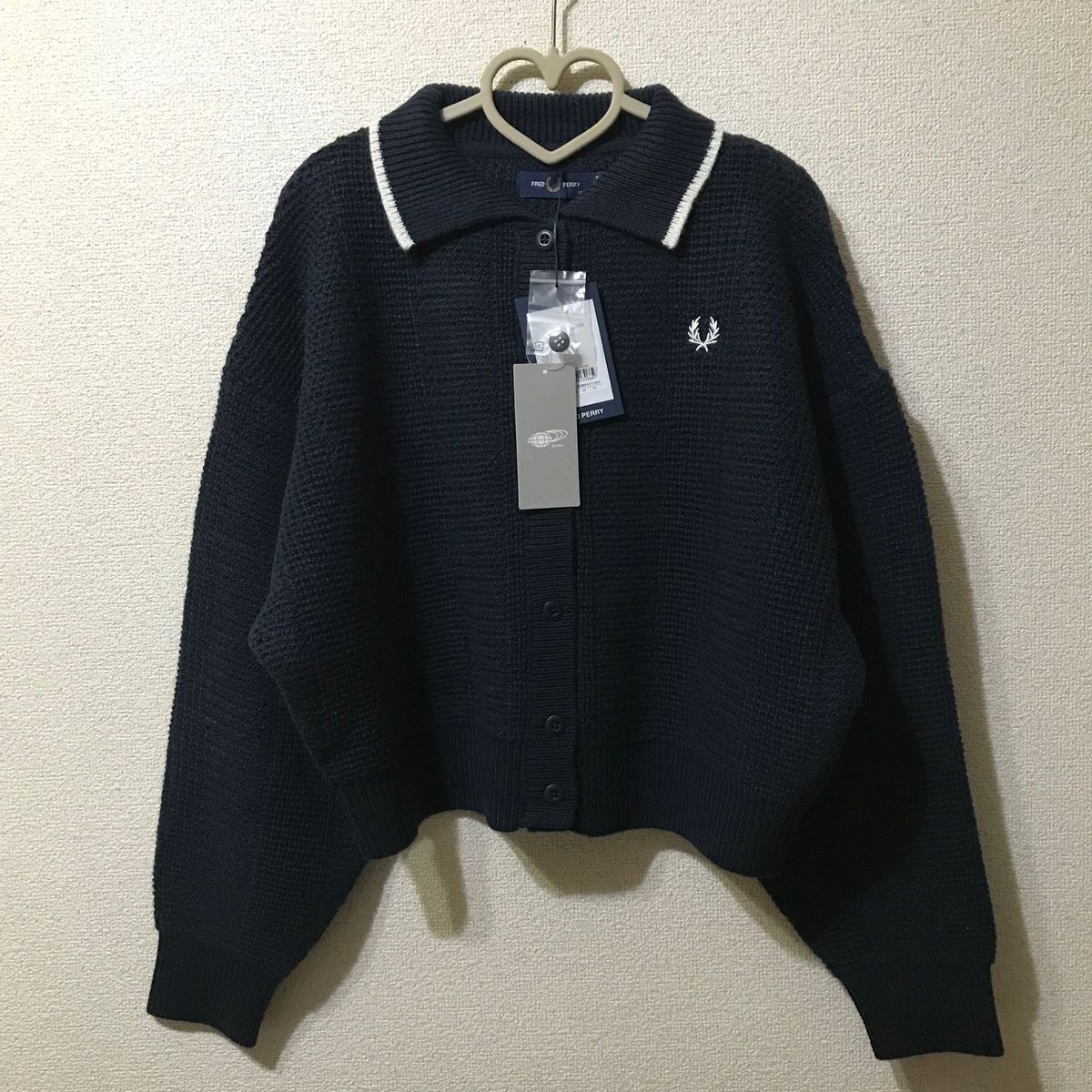 新品 フレッドペリー レイビームス 別注 カラー カーディガン ネイビー FRED PERRY Ray BEAMS ニット カーデ