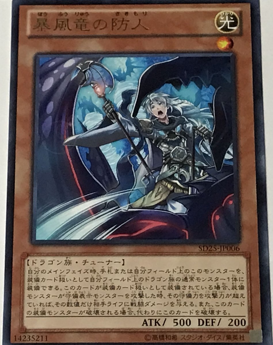 遊戯王 レア 効果モンスター 1枚 暴風竜の防人 SD25_画像1