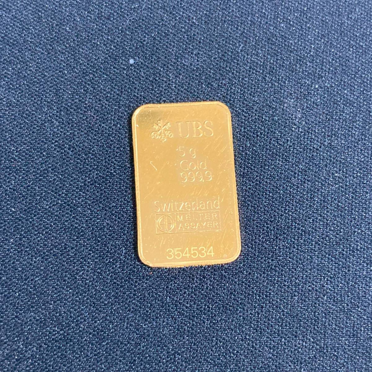 Gold 999.9 354534 switzerland helter assayer スイス　純金5gインゴット　usb銀行_※スマホ撮影