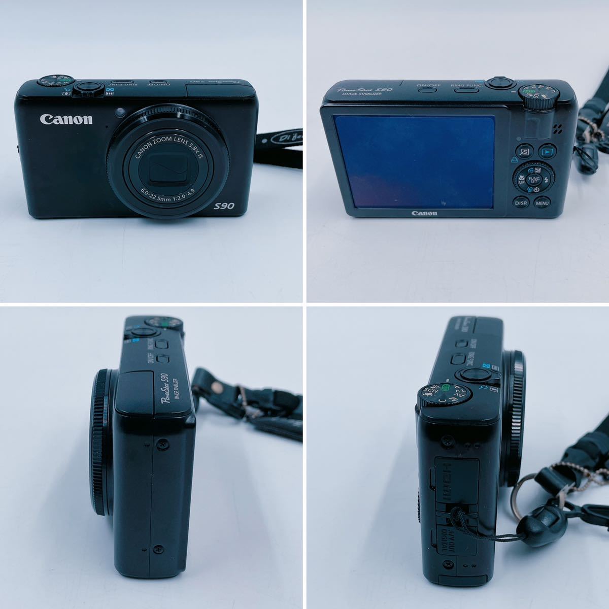 12A007 CANON キャノン デジタルカメラ power shotS90 PC1429 レンズ6.0-22.5mm 1:2.0-4.9 充電器 取説付 通電確認済_画像2